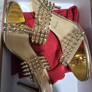 Gold Studded Women's Heels
